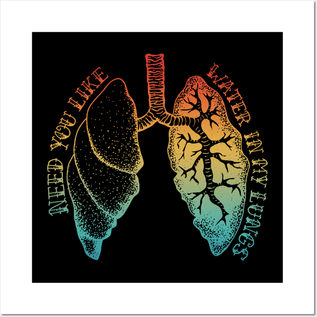 Need You Like Water In My Lungs Apparel Wall Art by MishaHelpfulKit